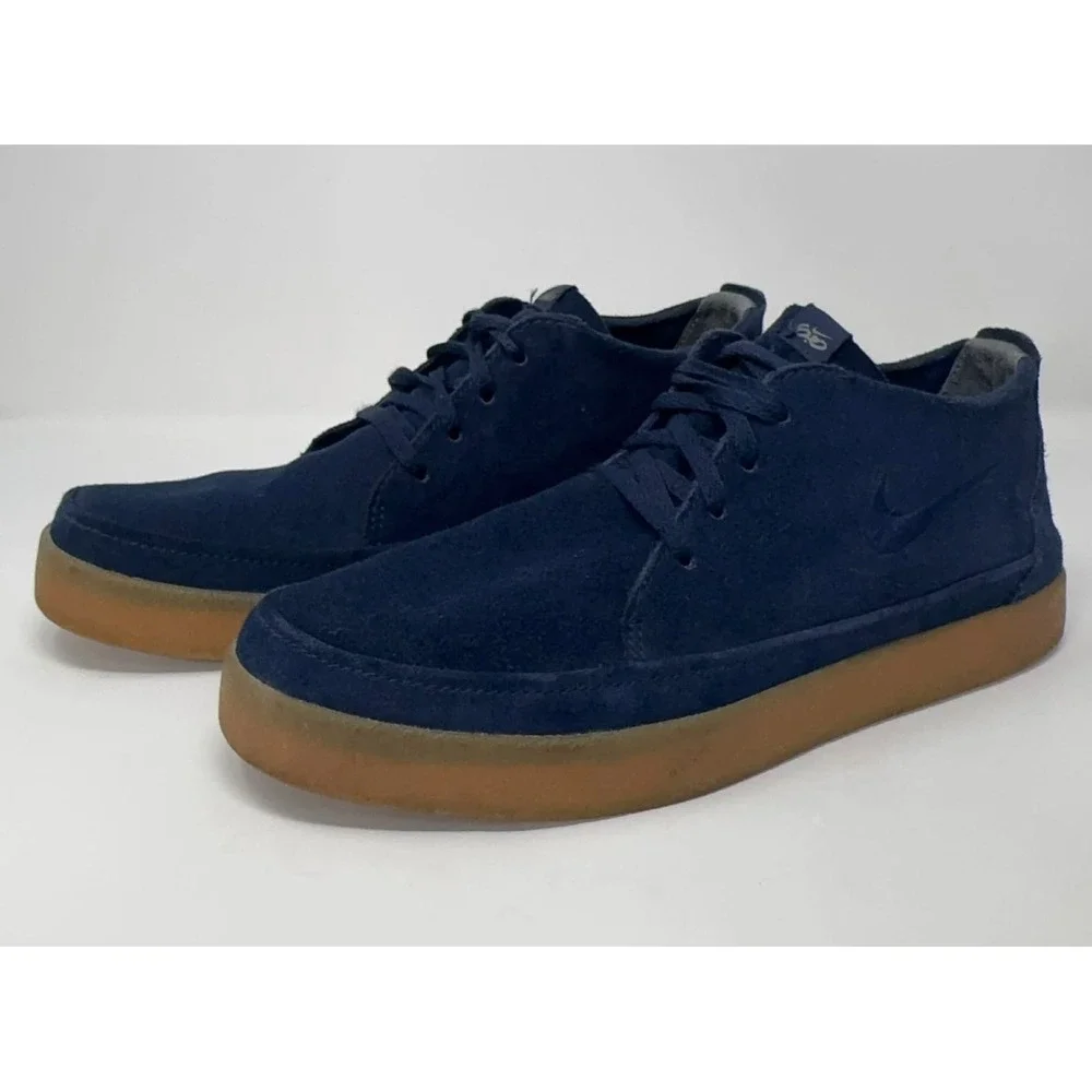 Nike‎ SB Solarsoft Moc Mens 10 Navy Blue Suede Gum Bottom Skate Shoes 454299 400
